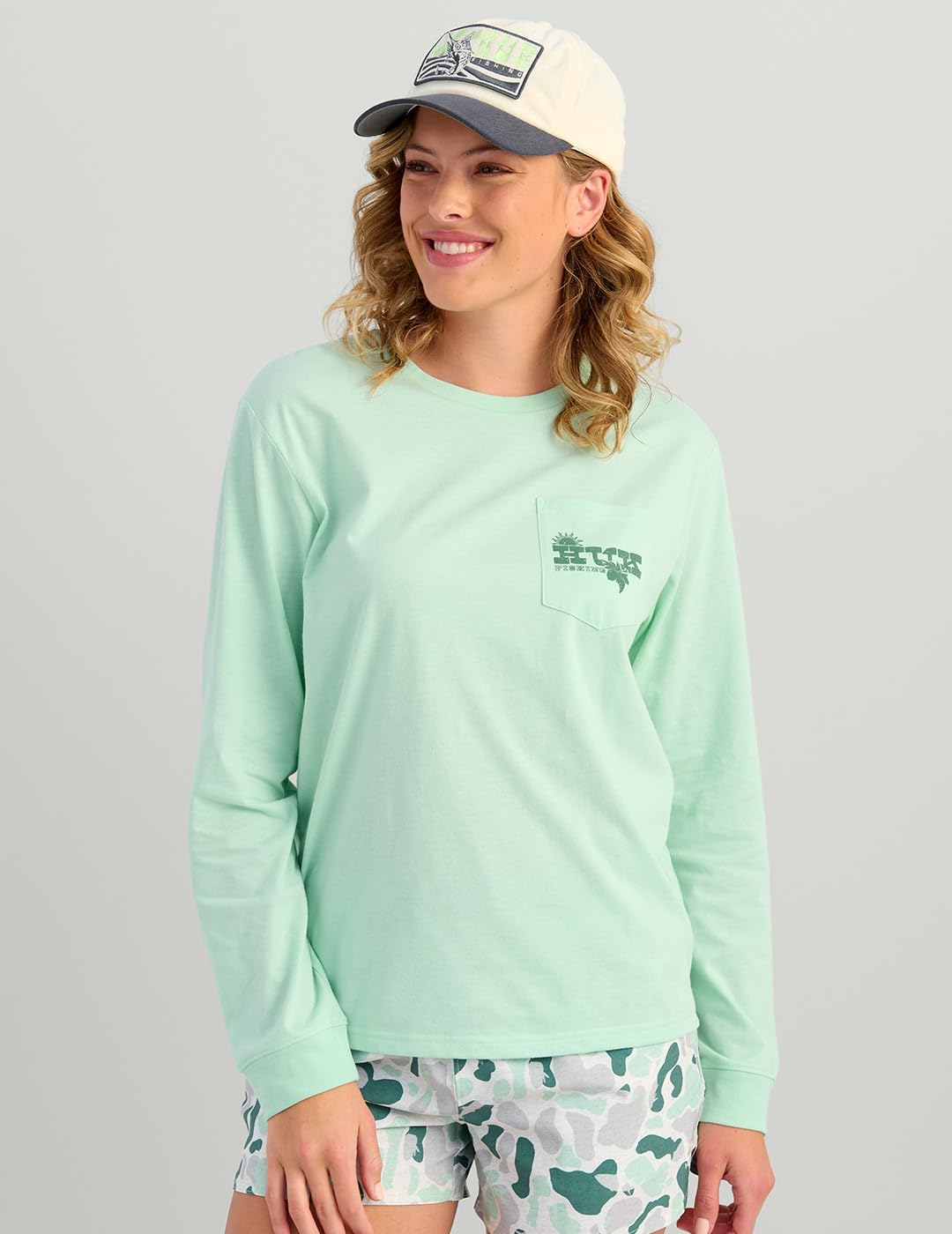 HUK Womens Pocket Tee, Comfortable Performance Fishing Long Sleeve T-Shirt with Chest Pocket for Women - Image 2