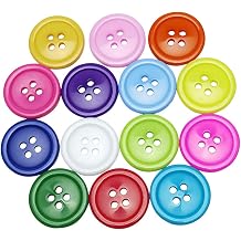 تشنكو كرافت مزيج اللون البلاستيك الراتنج دائرة زر كبير 4 ثقوب DIY حرفة الخياطة 3/4 "20 mm 100 pcsMix، 3/4"20 mm