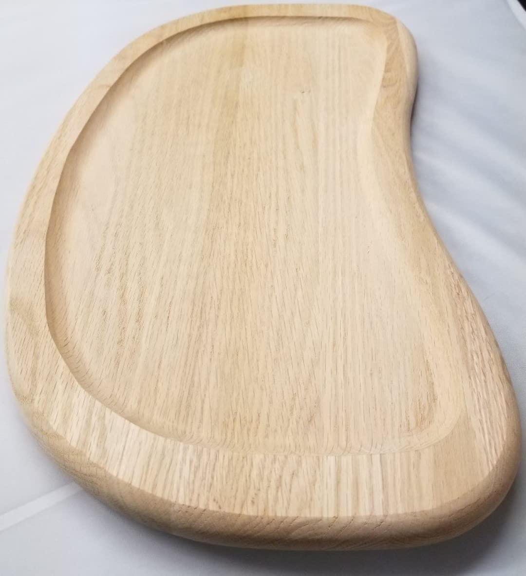 Antique High Chair Tray Vintage Baby Toddler Infant seat Solid Grooved Red Oak Wood