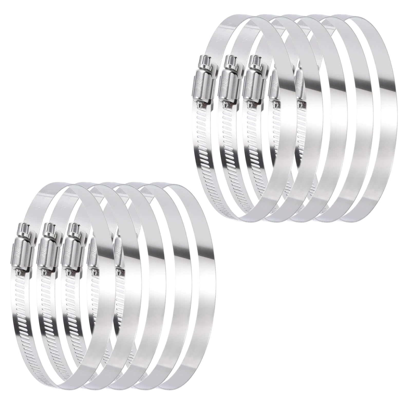Hose Clamps, 304 Stainless Steel, 10 pcs/Pack, SAE 56 Worm Gear Hose Clamps, 3-1/16-Inch-4-Inch (78-101mm) (SAE 56)