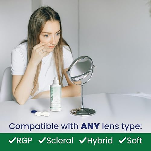 Miniatura 3 de Vista Clean Solución multiusos para lentes de contacto esclerales y permeables a gases, 12 onzas líquidas, incluye funda para lentes