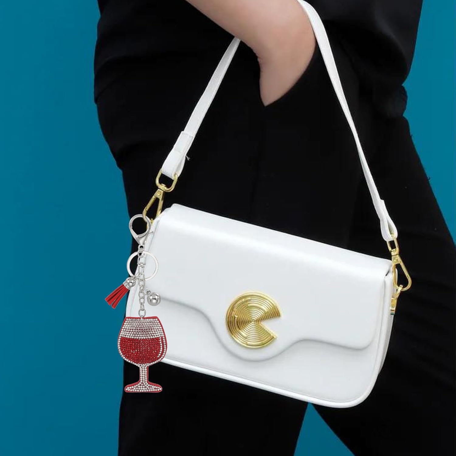 PATIKIL Rhinestone Keychain, Bling Keychain Accessories Cute Crystal Key Chain - Image 5