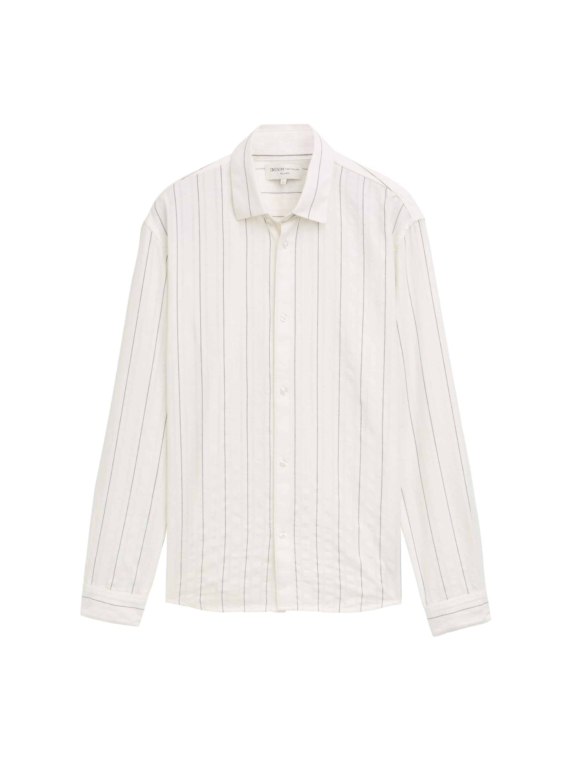 TOM TAILOR Denim Herren Relaxed Fit Hemd mit Streifenmuster