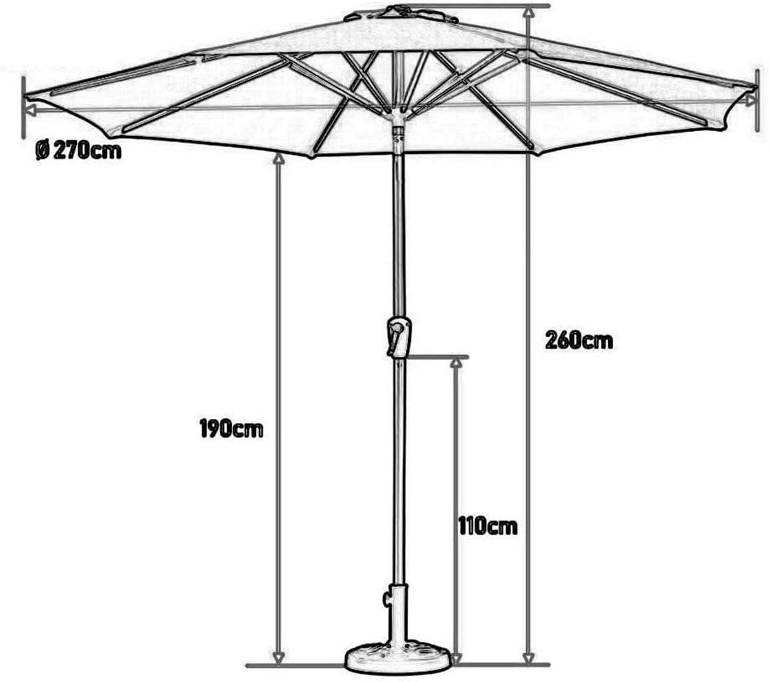 Outdoor Patio Offset Market UmbrellasOutdoor Garden Parasols 9 Ft /2.7M Parasols Patio Umbrella Outdoor Table Market Umbrella With Easy Push Button Tilt For Garden, Deck, Backyard And Pool (Color : L