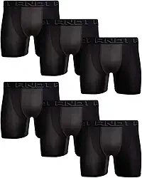 Cuecas boxer masculinas - Pacote com 6 cuecas boxer Platinum Performance com bolsa de braguilha - Cueca boxer masculina, costura interna de 15 cm