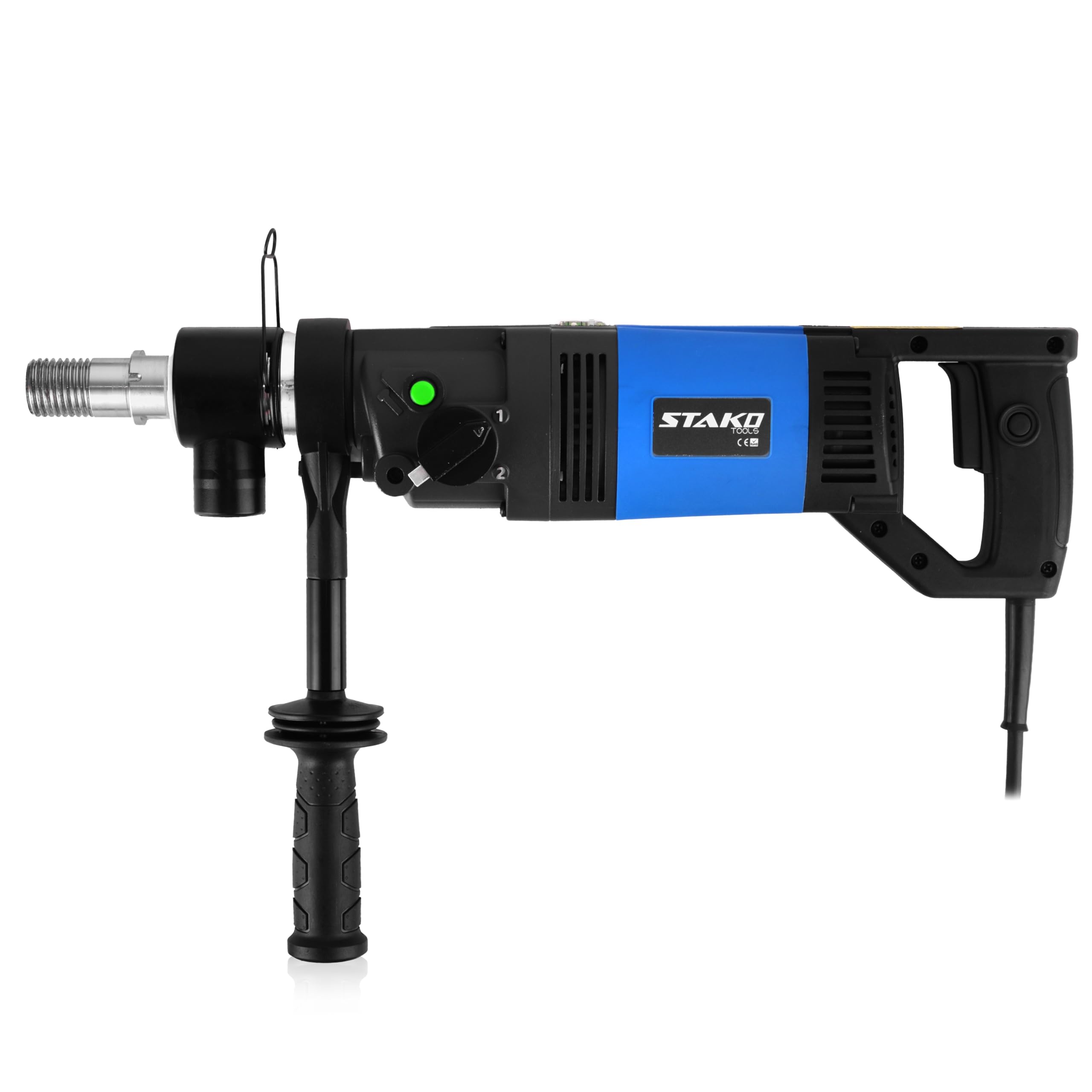 STAKO Wiertnica diamentowa do betonu 2300 W Ø202 mm mikroudar PRCD | 2300 W, Wiercenie do Ø202 mm, Mikroudar, 2 biegi, PRCD, Do betonu, żelbetu i cegły, Wiercenie na mokro i sucho
