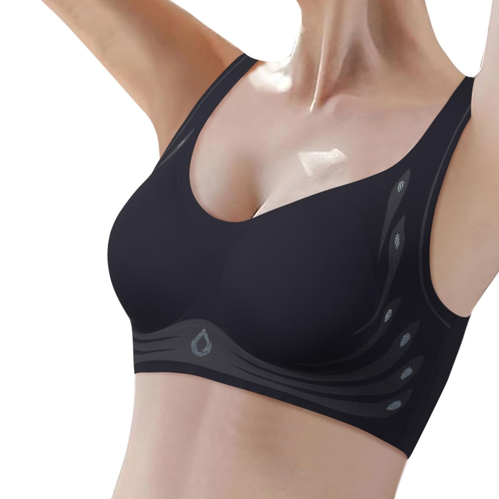 Reggiseni contenitivi senza ferretto da donna Push Up UK Senza fili Senza cuciture Comfort Plus Size Push-up Copertura totale Imbottito Seni grandi Reggiseni quotidiani Support Lift Comodo reggiseno a