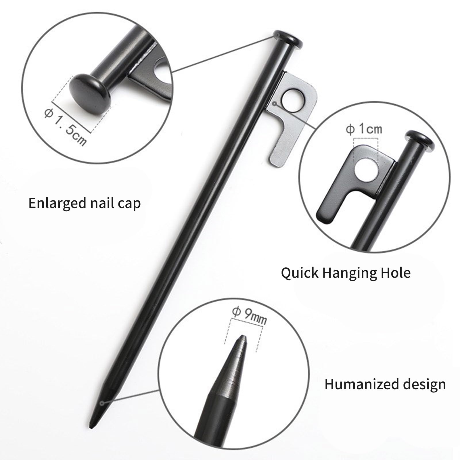 Camping Zeltheringe Aluminium Zelte Heringe Heringe Garten Bodenanker mit Haken Windlager Zelt Spikes Baldachin Nägel