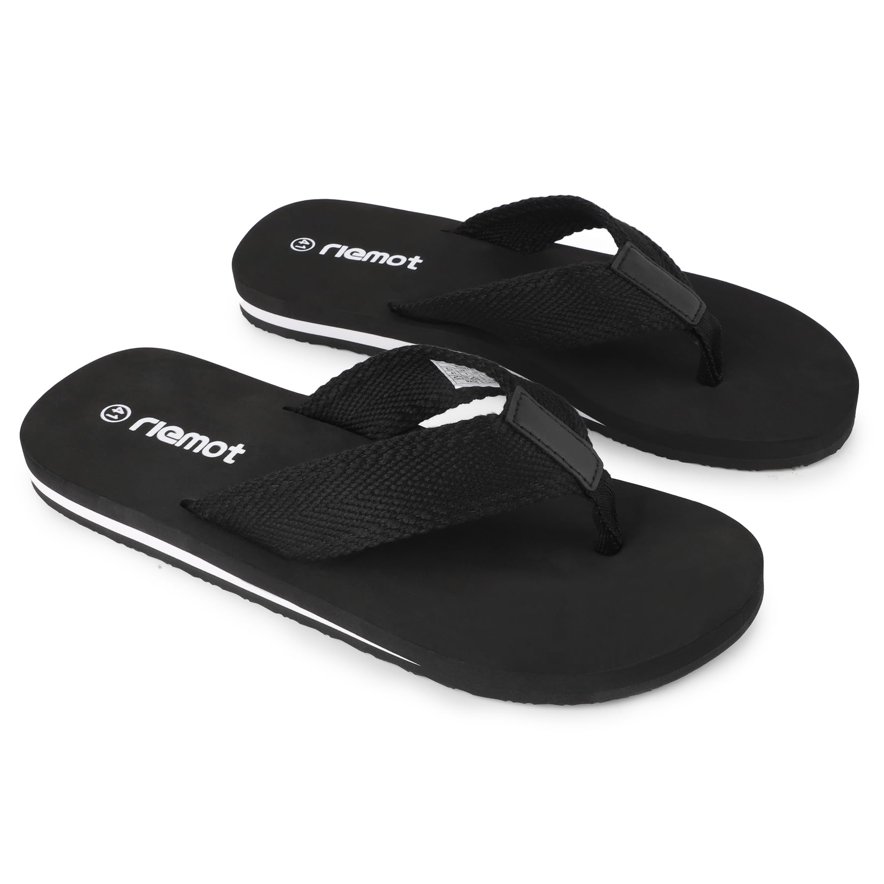riemot Tong Hommes, Flip Flop, Tongue, Claquettes Ete de Plage et Piscine,Confort et Légères avec Soutien de La Voûte Plantaire, Sandales de Marche Antidérapants, EU 41-47