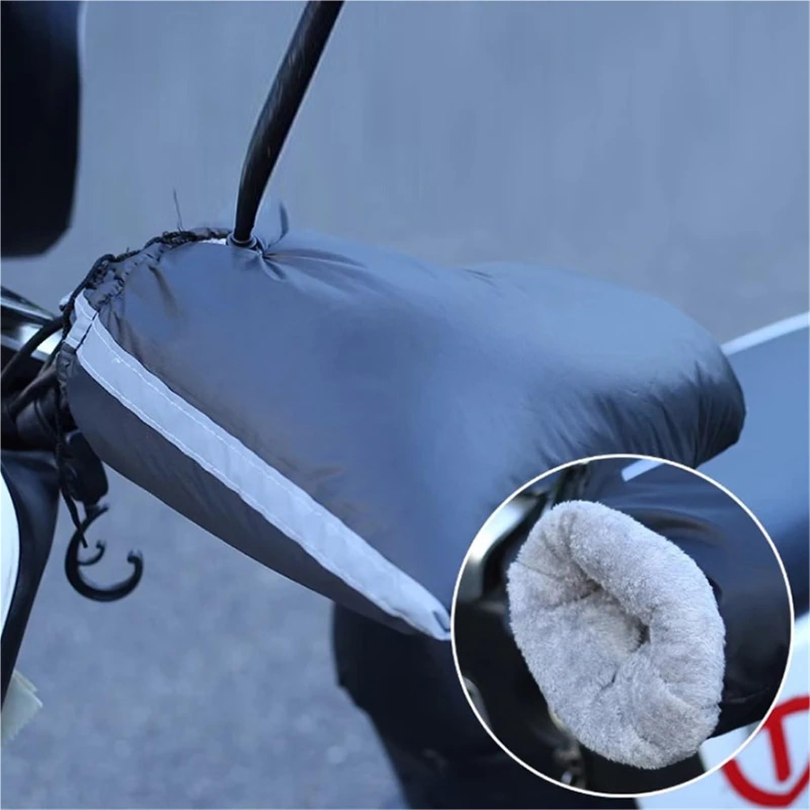 Rękawiczki na kierownicę, Motocyklowy uchwyt do skutera Jazda Ochronne ocieplane na zimę rękawice termiczne