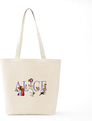 Miniatura 6 de CafePress ALICE & FRIENDS IN WONDERLAND - Bolsa de lona natural, bolsa de compras de tela