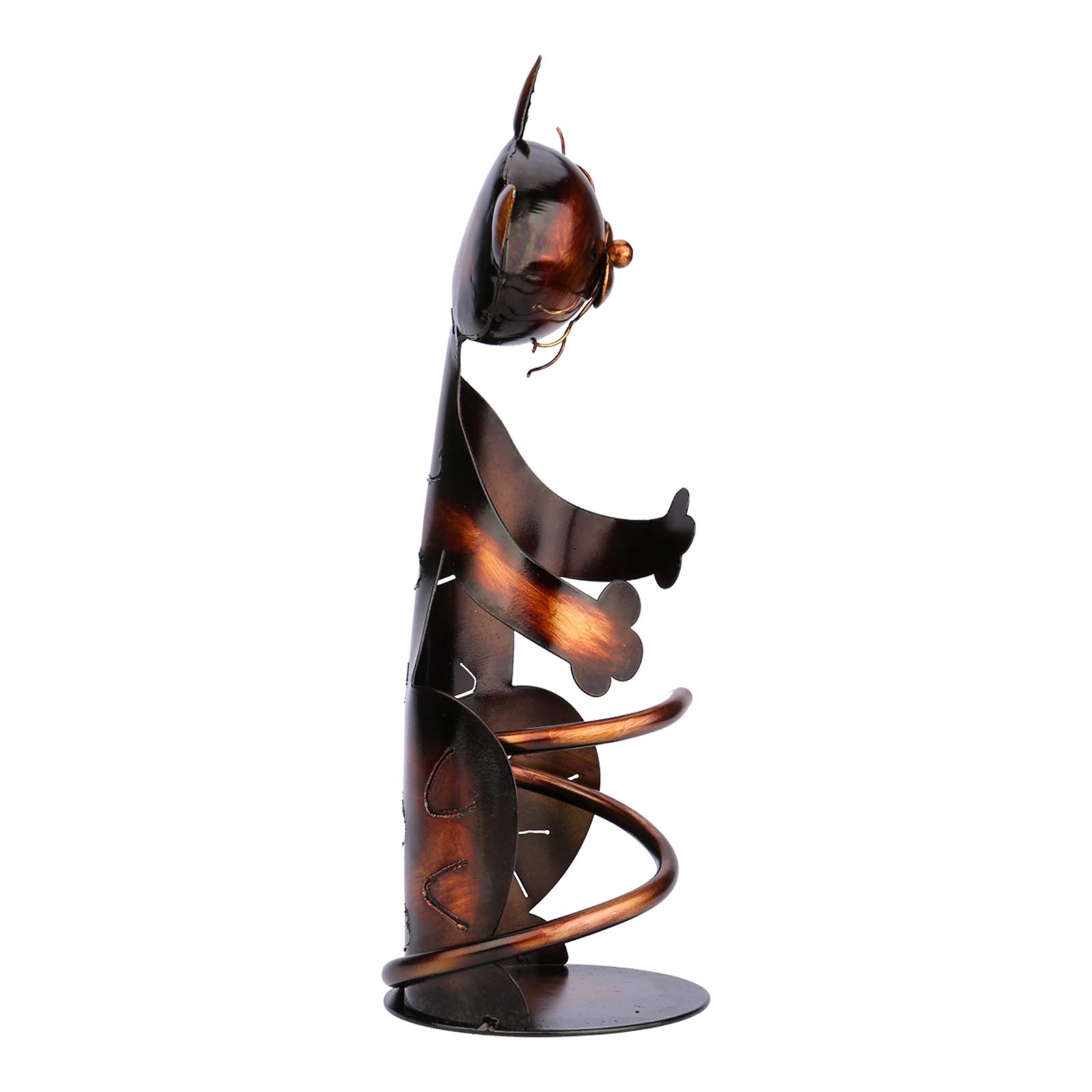 Porta vino a forma di gatto, porta bottiglia di vino, decorazione per gatti, scaffale per vino, scultura in metallo, scultura pratica, decorazione per la casa, artigianato