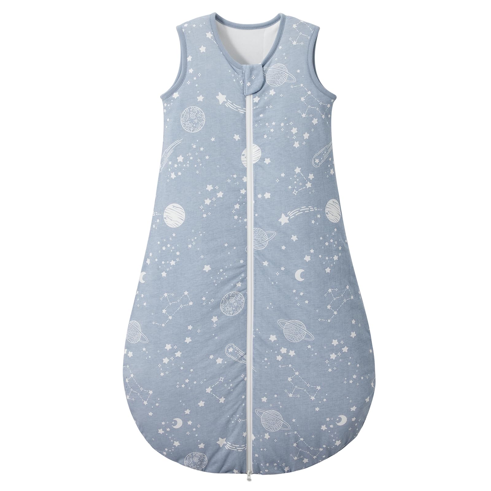 Duomiaomiao Baby Sleeping Bag 1.5 Tog, 100% Cotton Newborn Sleep Sack 6-18 Months Unisex Baby Wearable Blanket for Girl Boy, Blue — image 1