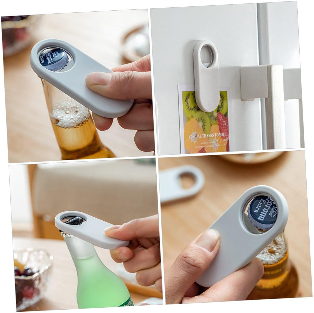 Magnetic Beer Opener Fridge Bottle Opening Tool Portable White Kitchen Gadget Convenient Handheld Bar Accessory for Home and Party Use image 3