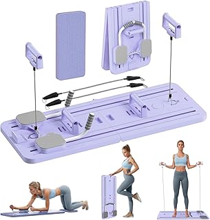 Deoxys Pilates Board,Portable Pilates Reformer Set Ab Board with Elbow Support and Resistance Bands,Pilates Reformer Board Ab Roller Wheel Abdominal Board Workout Equipment-picture-18