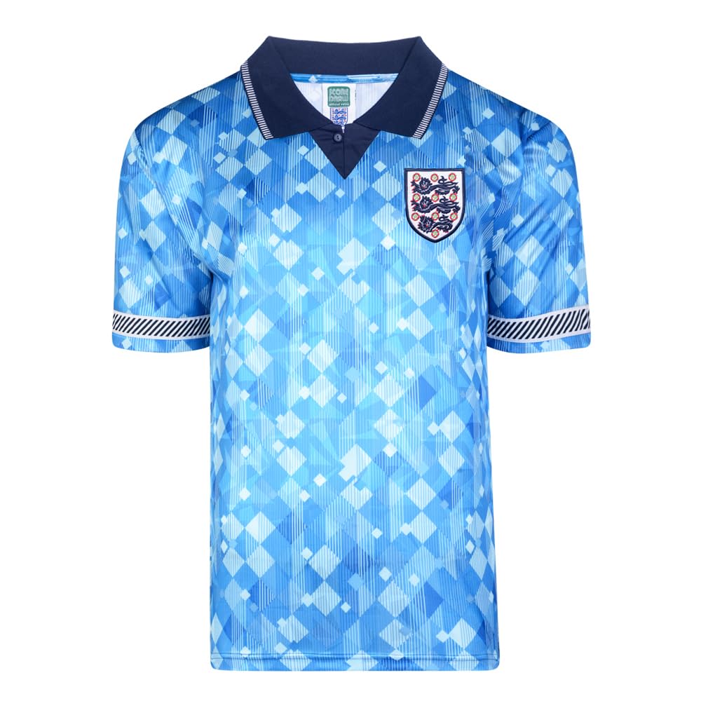 Score Draw England 1990 World Cup Third Shirt Blue Medium Polyester