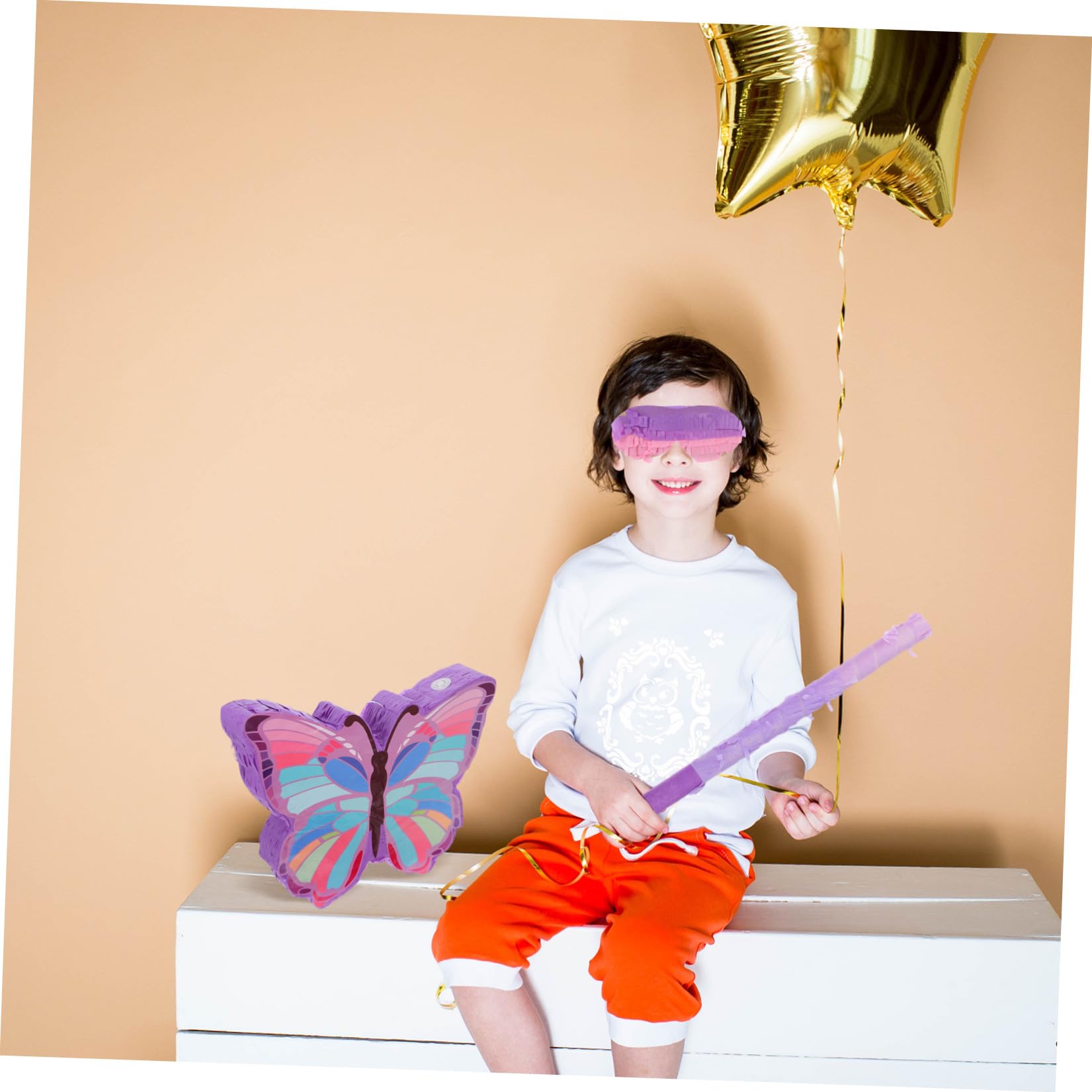 HEMOTON Piñata de Cumpleaños para Niñas con Palo, Papel