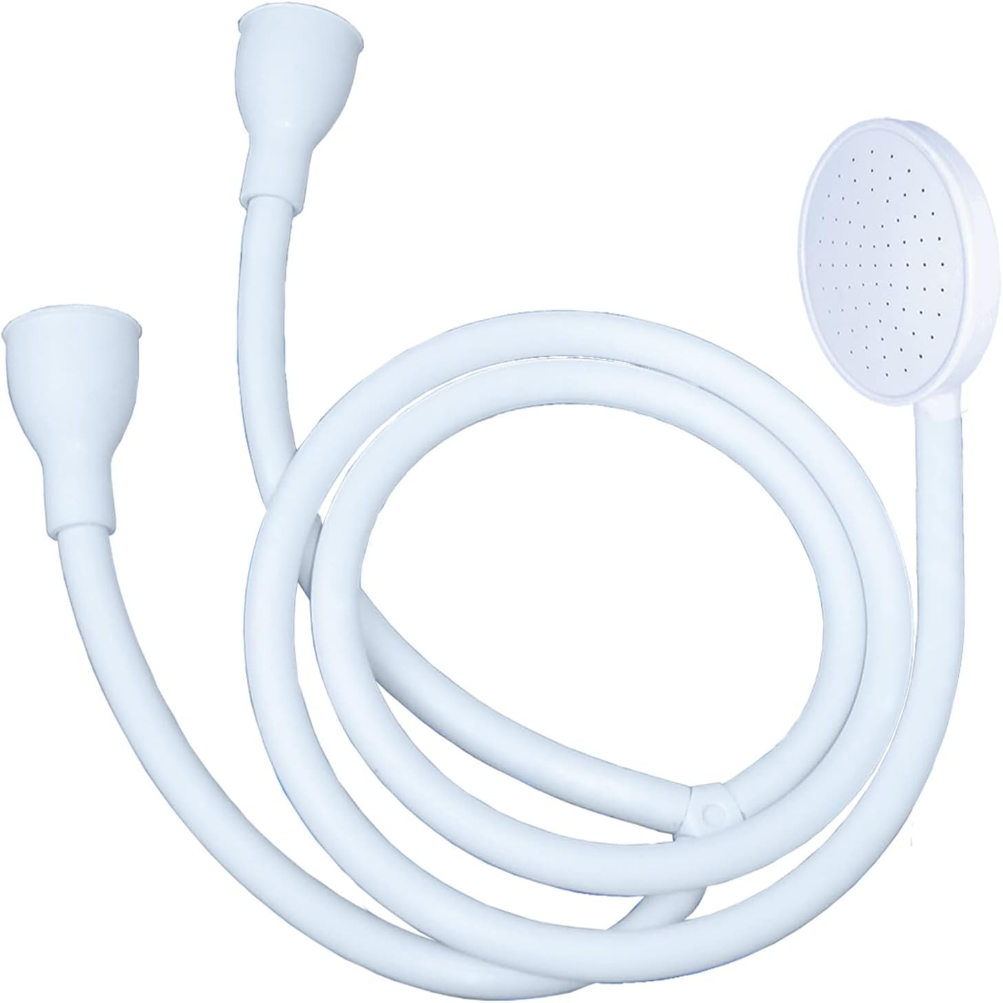 Vector Double Tap Shower Spray| Bathroom Accessory| Premium Shower Attachment for Bath taps| Push-on-Fitting| Suitable for Round & Oval Taps| Shower Head for Bathroom| ~1.5 Meters| (White)