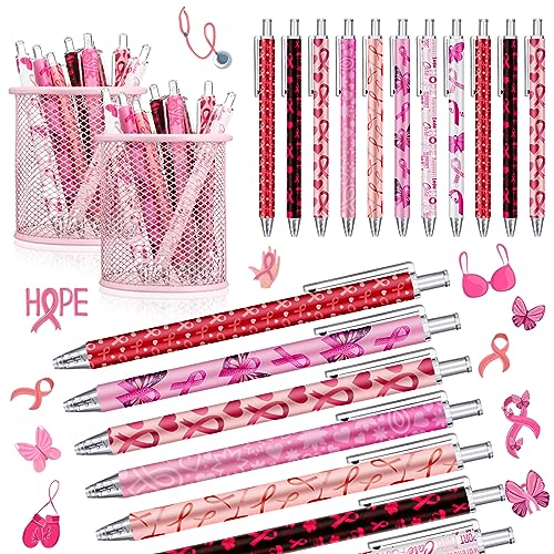 Stylos ruban rose cancer du sein Leinuosen lot de 72 pièces rétractables pour bureau