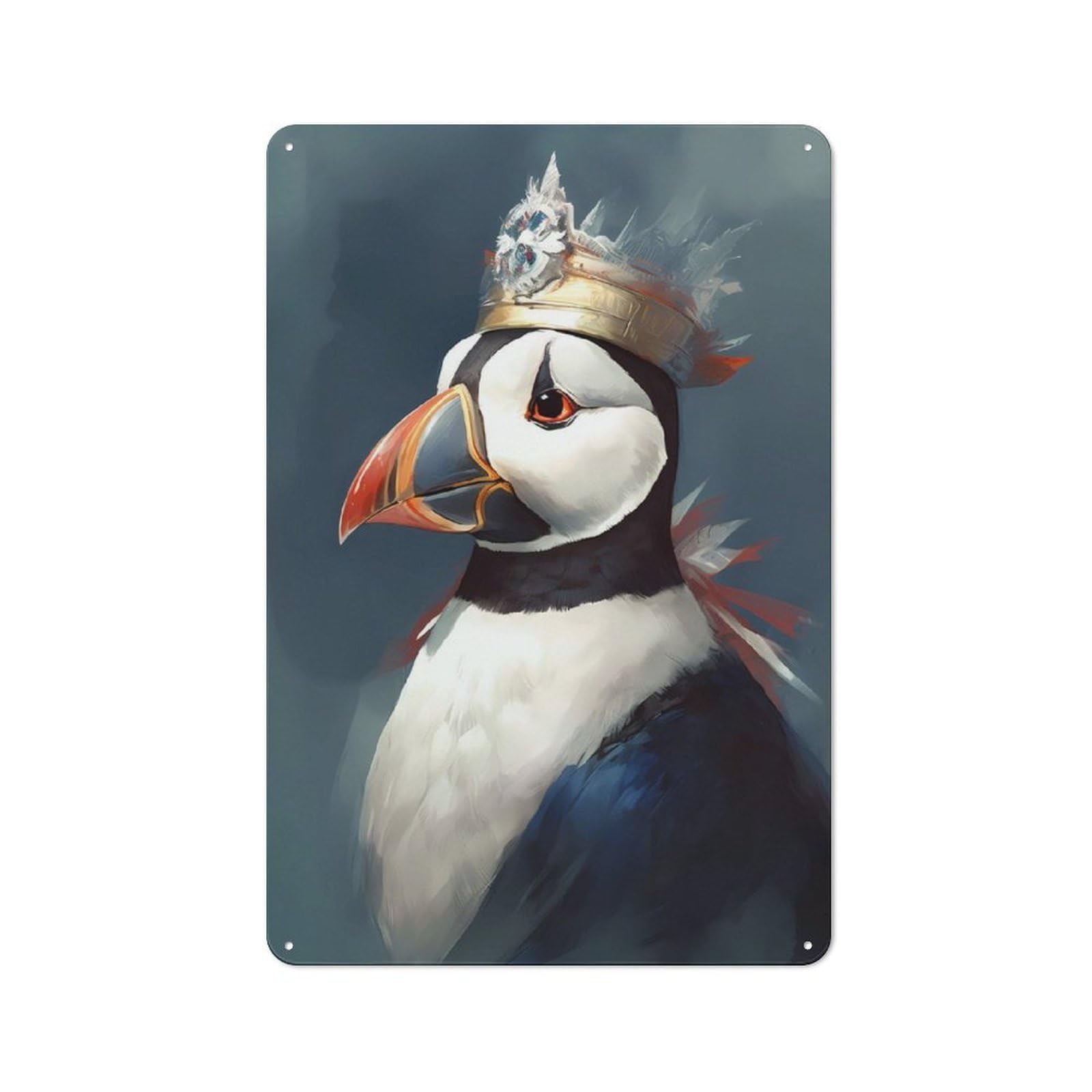 Junmoney Puffin Fantasy World Tin Wall Plaque 30X20cm With For Home Bar Wall, For Hosts Who Enjoy Retro Interiors
