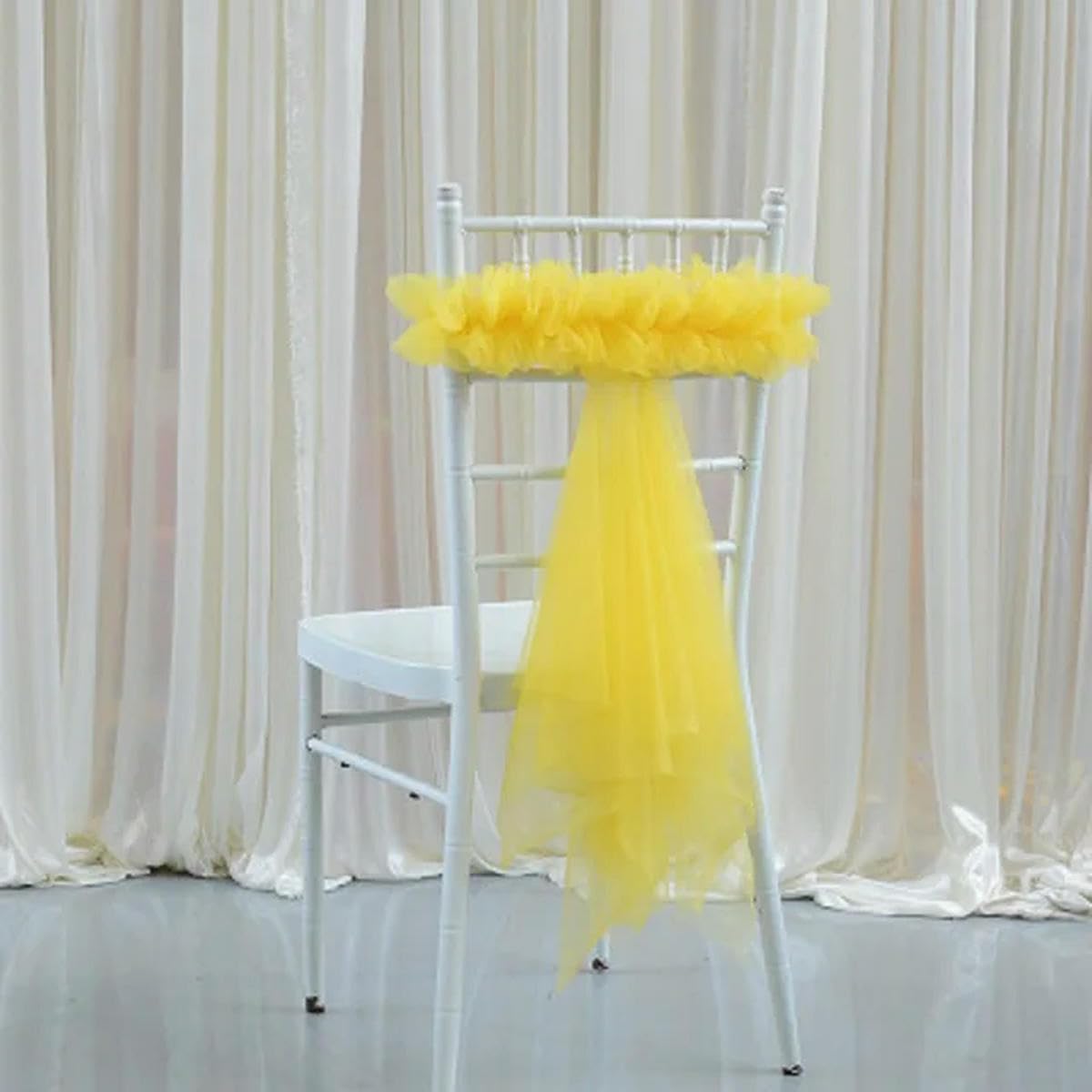 Lazo elástico de organza para transformar sillas de banquetes y eventos de boda