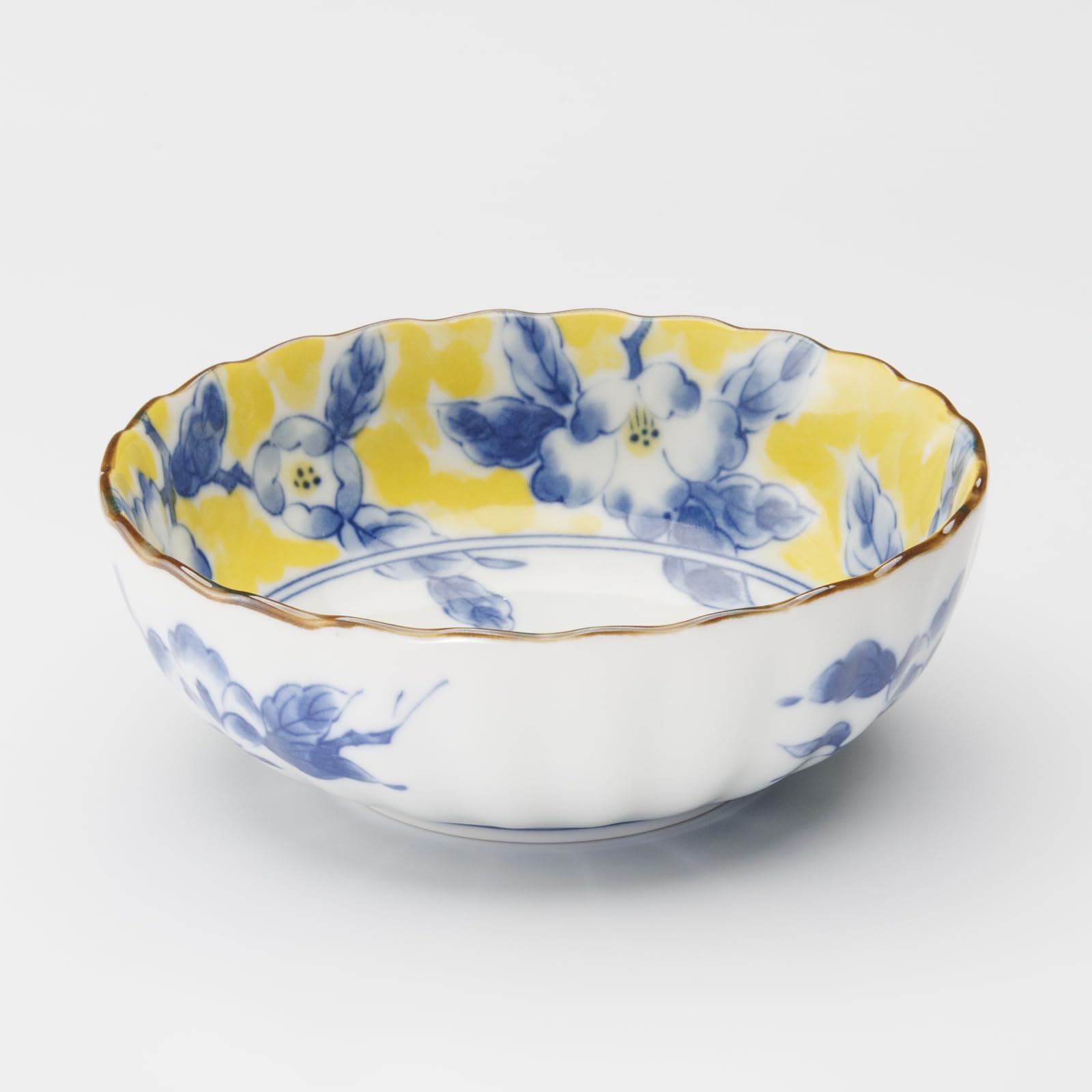 Mino Ware Yellow Flower Tableware Set, 5 Pieces