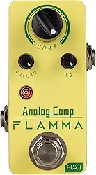 FLAMMA Pedal de Compressor FC21 Pedal de Efeito de Compressão Óptica Clássico, True Bypass