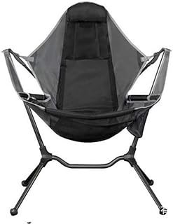 OGTFRWS Silla de Camping al Aire Libre Relajado Silla Mecedora Silla de Lujo Reclinador de Lujo Relajación Swinging Comfort Garden Silla de Pesca Plegable (Color : Gray)