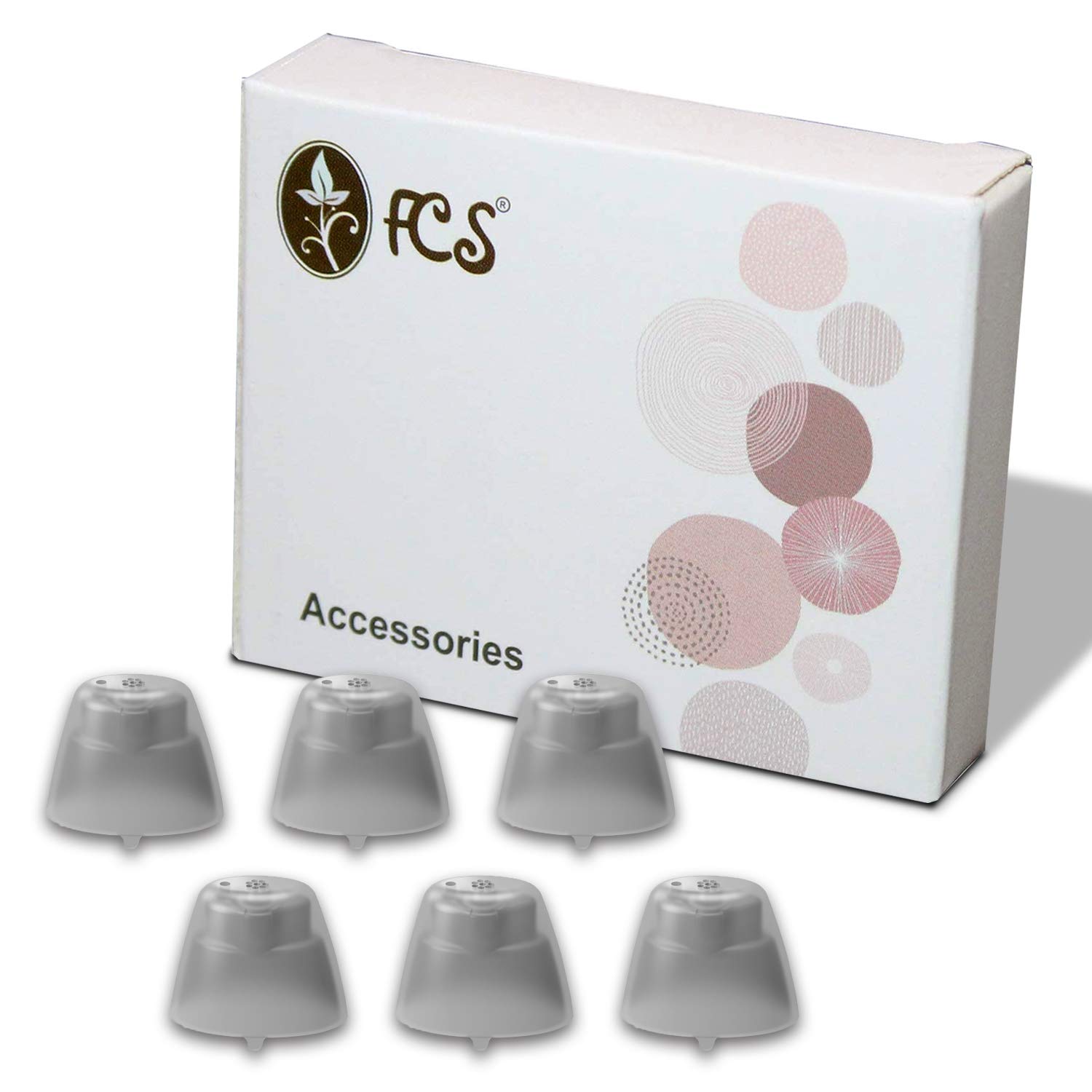 FCS Pack of 6 Click Sleeve for Rexton INOX Click-CIC/ITC. (Closed, Medium)