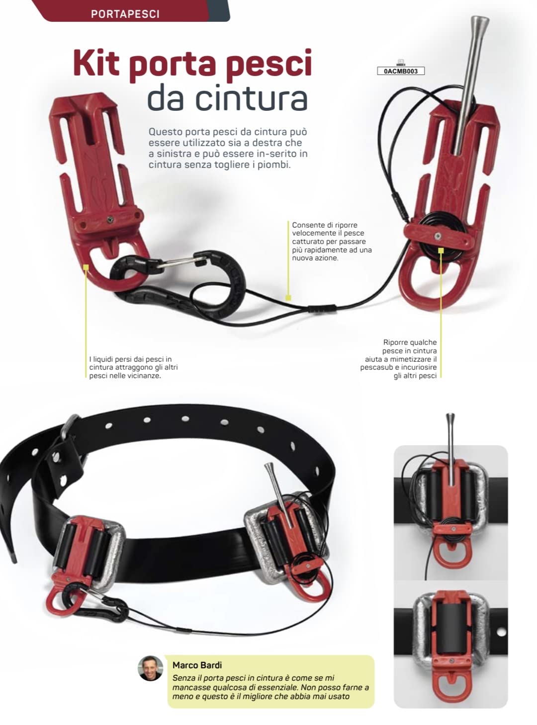 C4 Portaesquís de cinturón para Pescasub by Marco Bardi