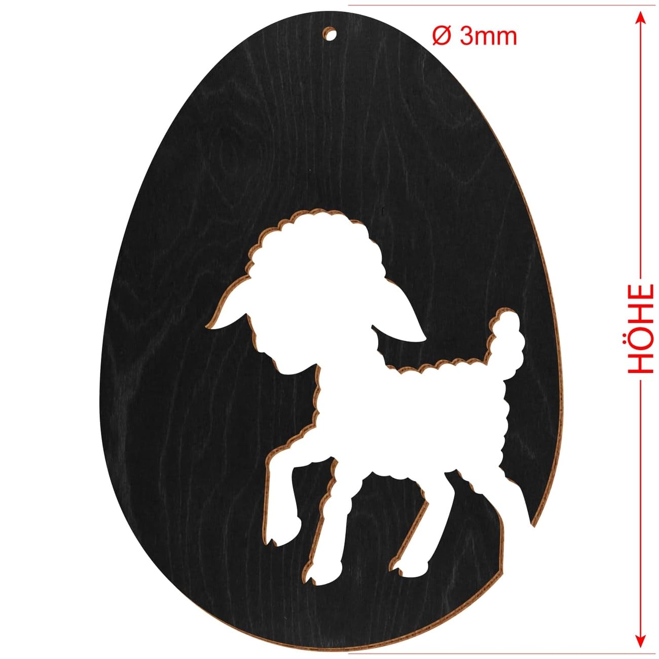 Motivo uova di Pasqua in legno V2, antracite, decorazione per Pasqua, motivo uovo di Pasqua 11, altezza (dimensione): 45 cm di altezza