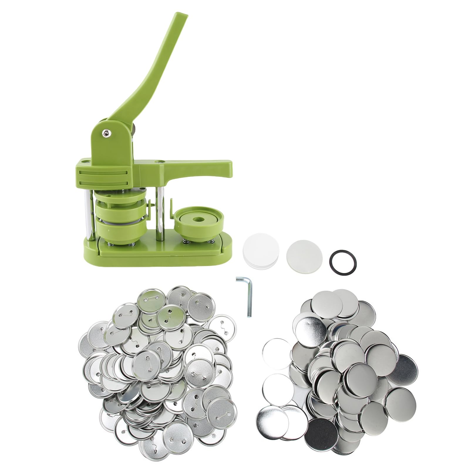 Zestaw do Robienia Guzików 58 Mm ze 100 Częściami do Odznak, Plastikowa Prasa Wycinania Plakietek Samodzielnego Wykonywania Przypinek, łatwe w Obsłudze Ręczne Narzędzie Rzemieślnicze dla