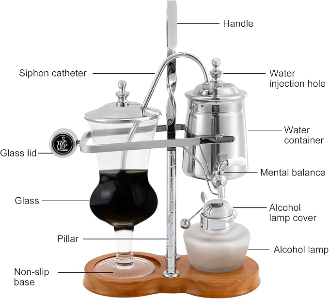 Cafetera Sifón Manual con Lámpara de Alcohol, Capacidad 5 Tazas miniatura 3