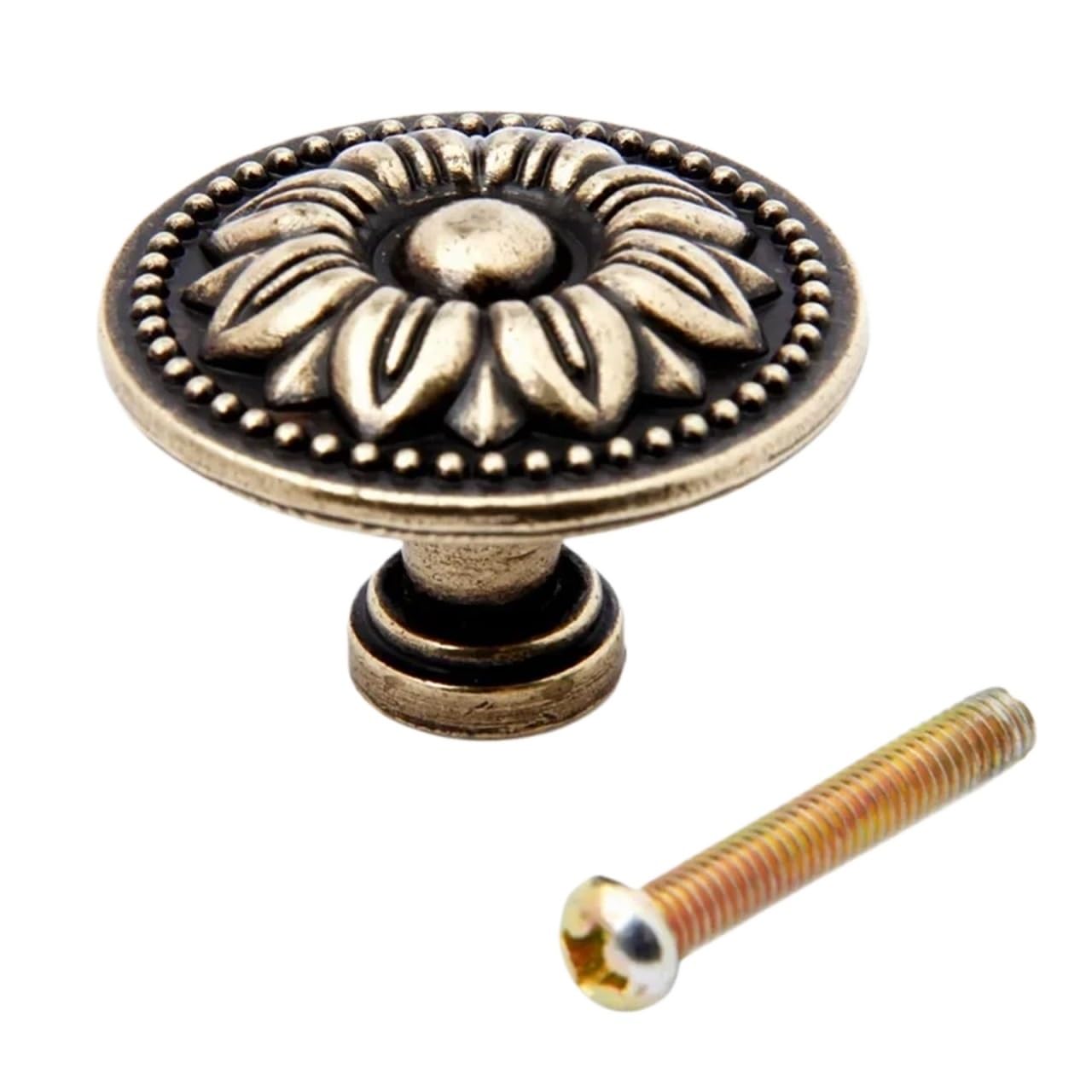bogniga Handle Knob 12Pcs Single Hole Retro Drawer Pulls Knob Antique Bronze Furniture Knobs and Handles Kitchen Cabinets Cupboard Door Handle 32/36mm(Single Hole - 36mm)