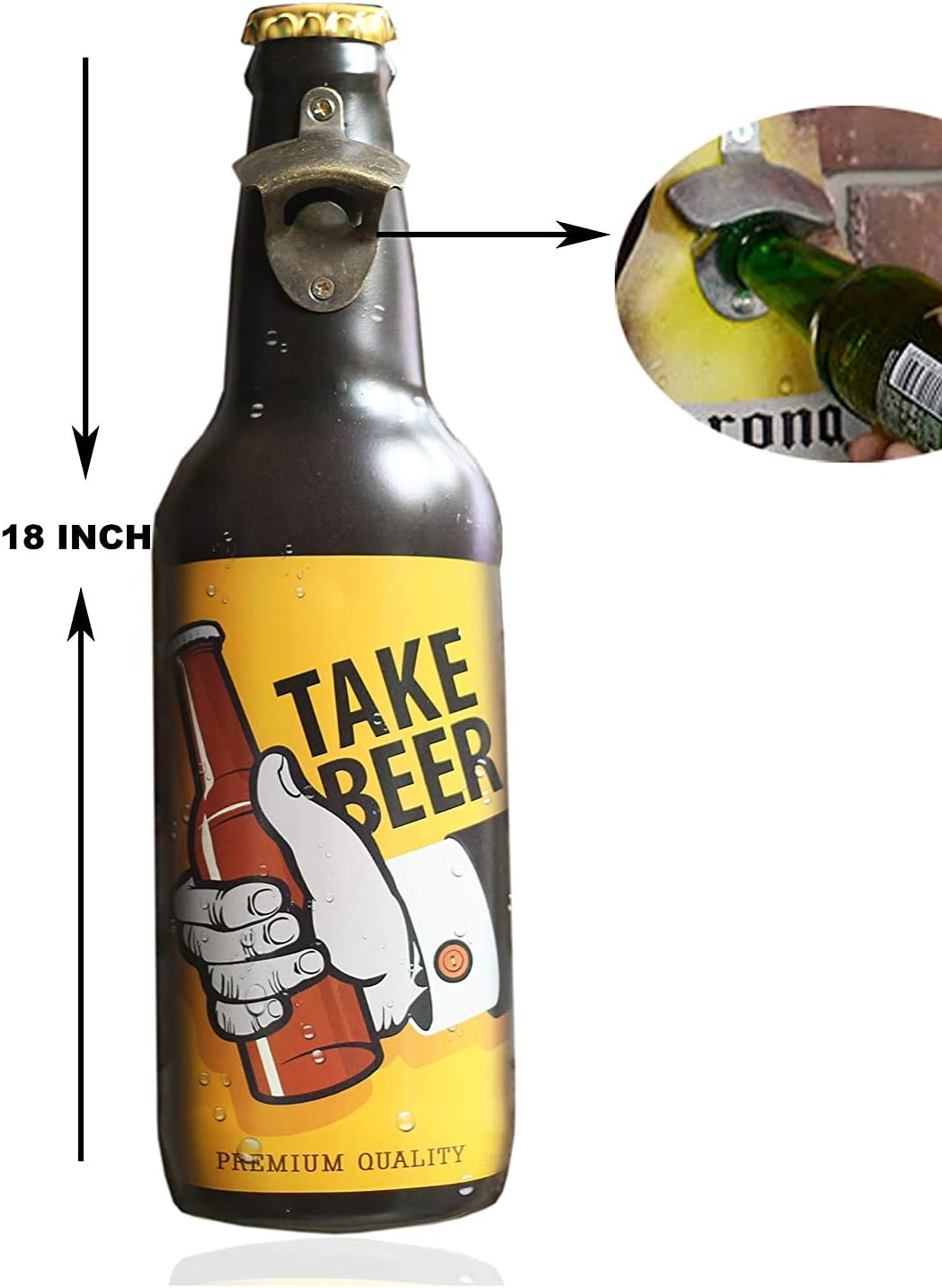 Paradigm Pictures Stylish Full Yellow Living Room Wall Decoration Antique Wall Hanging Retro Beer Bottle Opener for Cafe Bar Restaurant Vintage Style Wall Pendant Retro Home Decoration Items