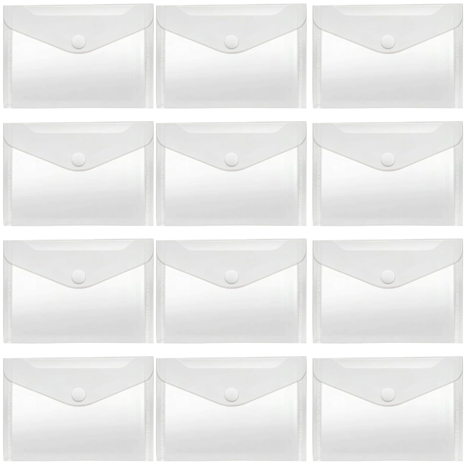 Nucelit 12 Pack Clear Storage Pouches Ideal for Stickers Art Materials and Accessories Sticker Collector Structure