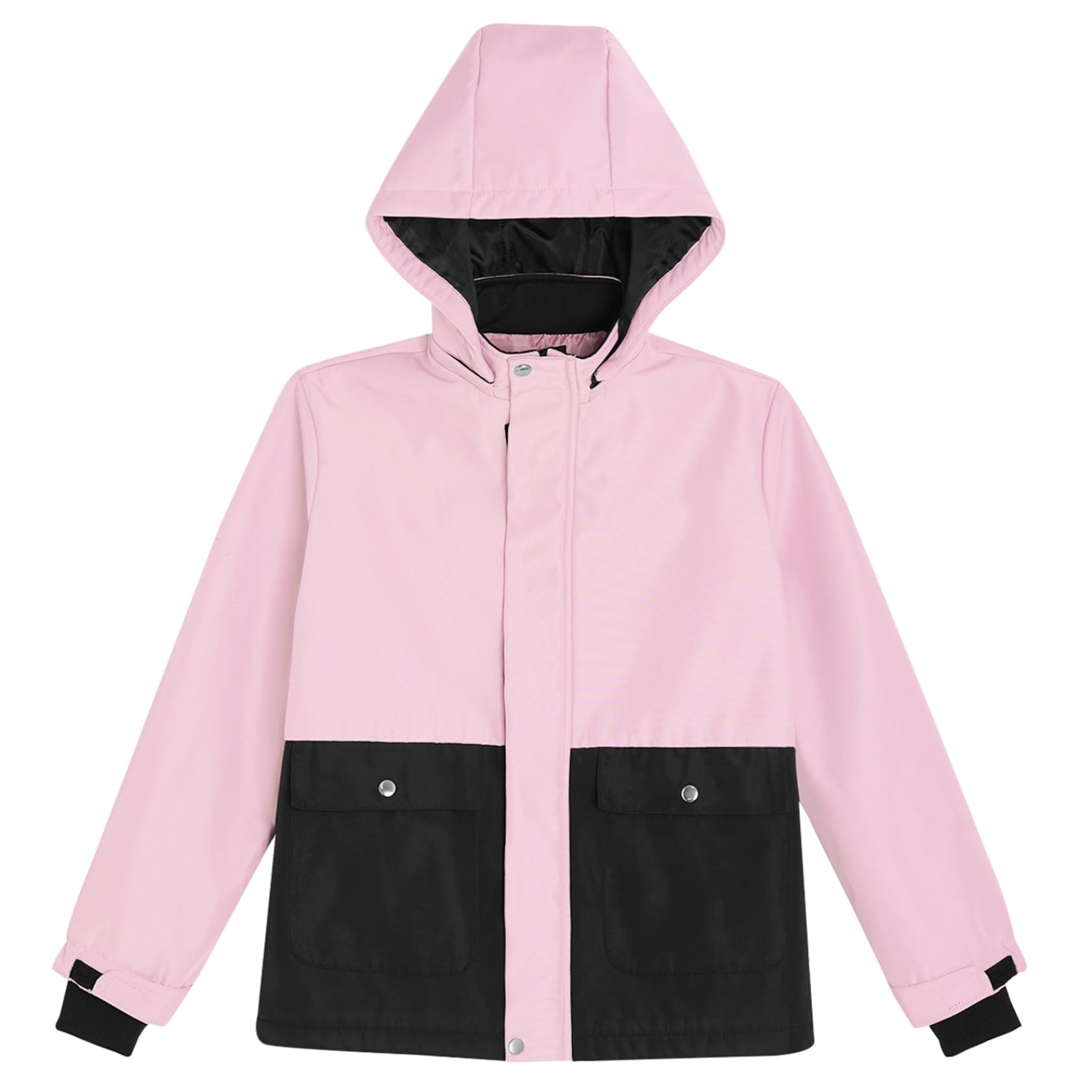 Jugaoge Veste de Ski à Capuche pour Enfant Fille Garçon Veste de Neige Randonnée Zippée Manteau Blouosn Jackets