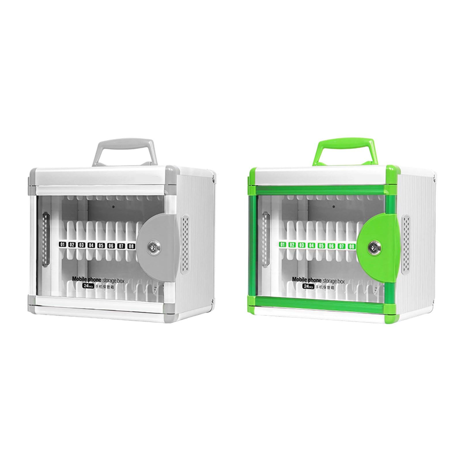 Caja de seguridad de aluminio con 24 bolsillos para teléfono con llaves para la gestión de dispositivos en áreas compartidas, estructura de almacenamiento de dispositivos para estudiantes