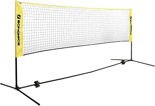 SONGMICS Red de bádminton de 3 m, Red de Voleibol, Altura Ajustable, Juego portátil para Tenis
