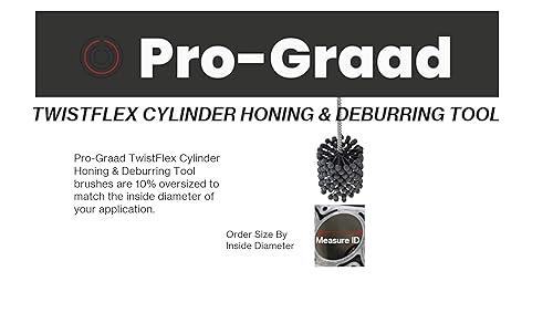 Miniatura 4 de Pro-Graad TwistFlex Cylinder Hone | Herramienta de afilado y desbarbado de cilindro flexible de 4-1/8 pulgadas 240SC | Cepillo de diámetro de 4.125