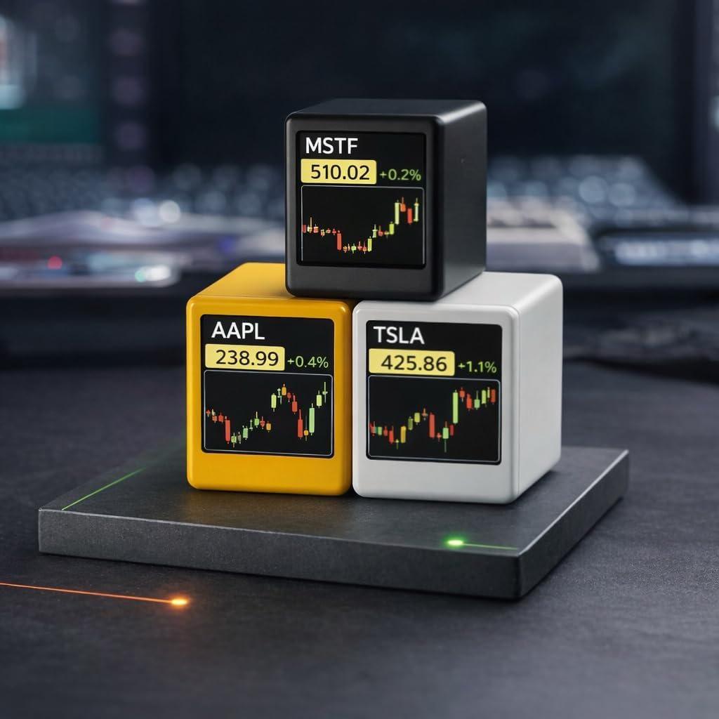 Real-Time Bitcoin & Crypto Stock Ticker with Gold Price Tracking, Digital Clock with Weather, Temperature and Humidity Display, US Market Data, Creative Gift for Husband, Boyfriend or Women