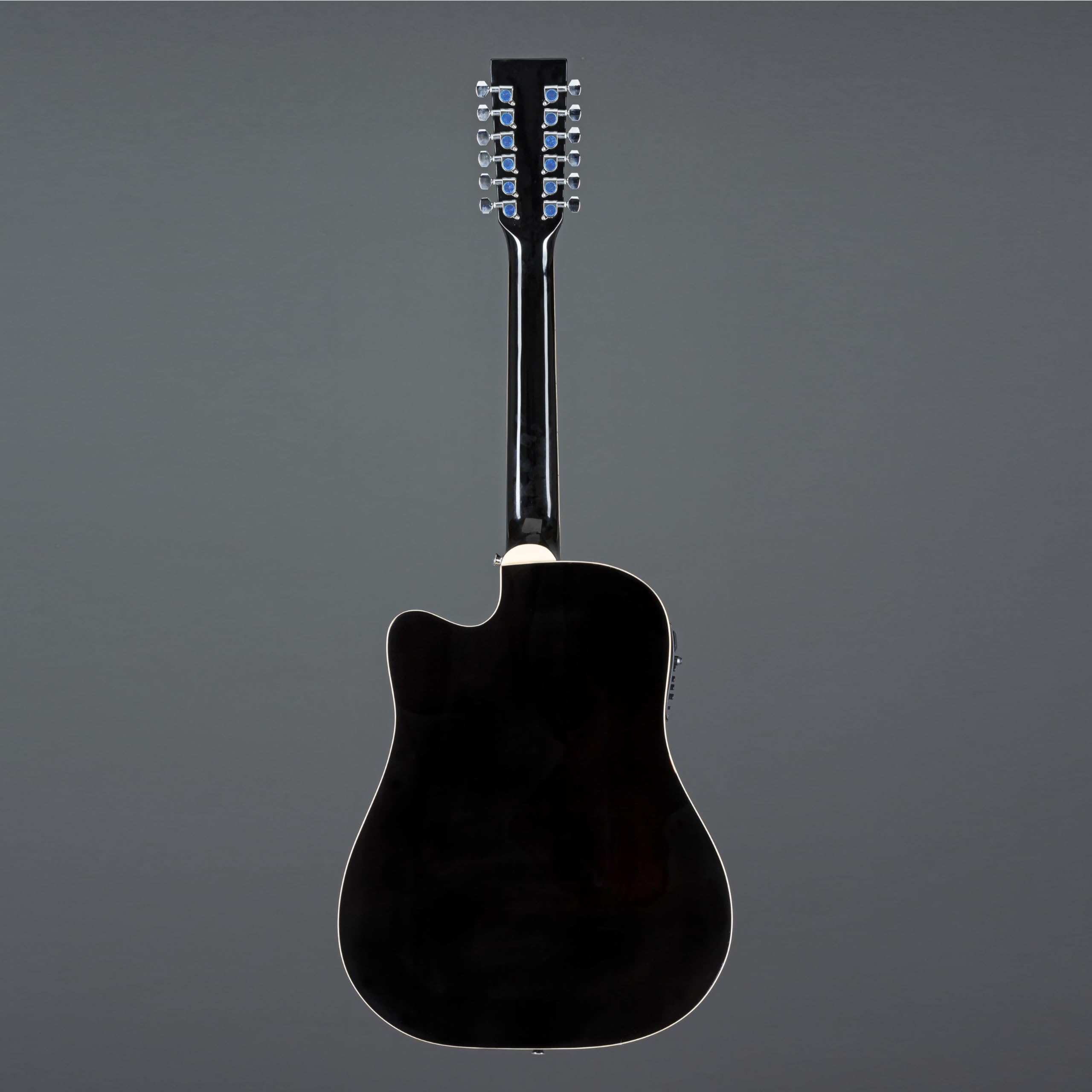 Red Hill AF-8 12-String Dreadnought Cutaway Westerngitarre, Schwarz, X-Bracing, Sapele-Korpus, Composite-Griffbrett, 20 Bünde