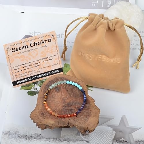 Vista 529 de MASSIVE BEADS Pulsera elástica de yoga hecha a mano con piedra natural, cristal curativo, energía, regalos para adultos unisex de 0.157 in, 0.236