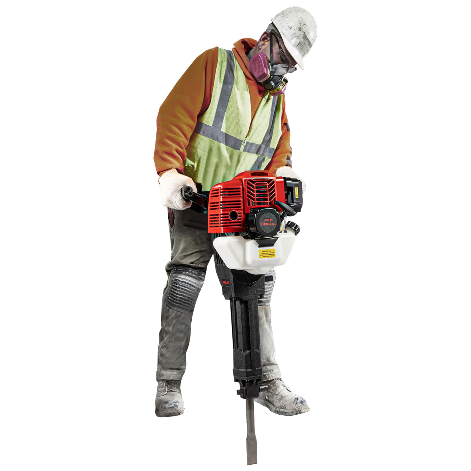 2Stroke 52Cc Gas Powered Demolition Jack Hammer Electric Concrete Breaker W/Chisel Construction Air Cooling