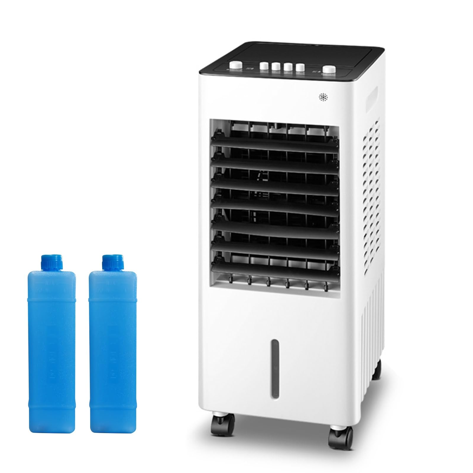 JKJZSALJ Evaporative Air Cooler,Indoor Swamp Cooler With 8L Water Tank,3 Speed Settings,36 Db Quiet Operation,90°Oscillation,Includes 2 Ice Packs,Ideal For Bedroom,Black