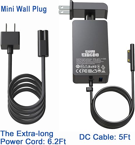Miniatura 4 de Cargador para Surface Pro Surface Pro 3 4 6, KSW KINGDO 44W 15V 2.58A Fuente de alimentación compatible con Microsoft Surface Pro 3 4 5 6 7 X 8 9,
