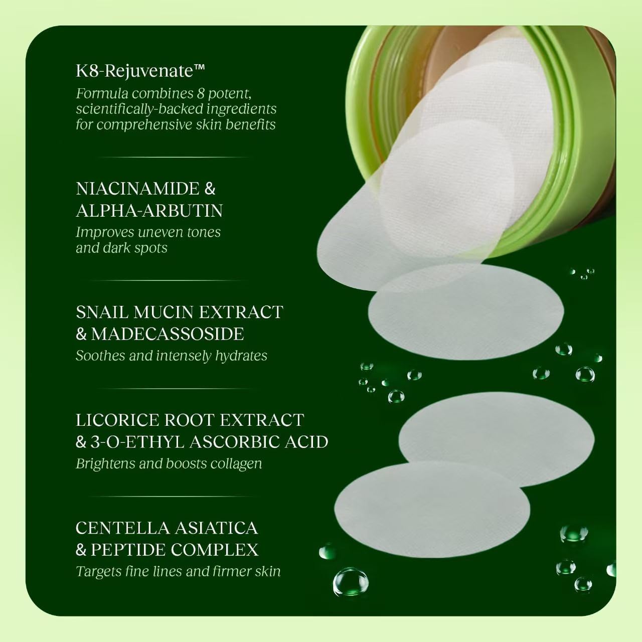 Jiyu Original Renewal & Rejuvenation Toner Pads – Sanfte Gesichtspflege für Anti-Aging, Aufhellung, Minimierung von Falten und gegen Pigmentflecken, intensive Pflege