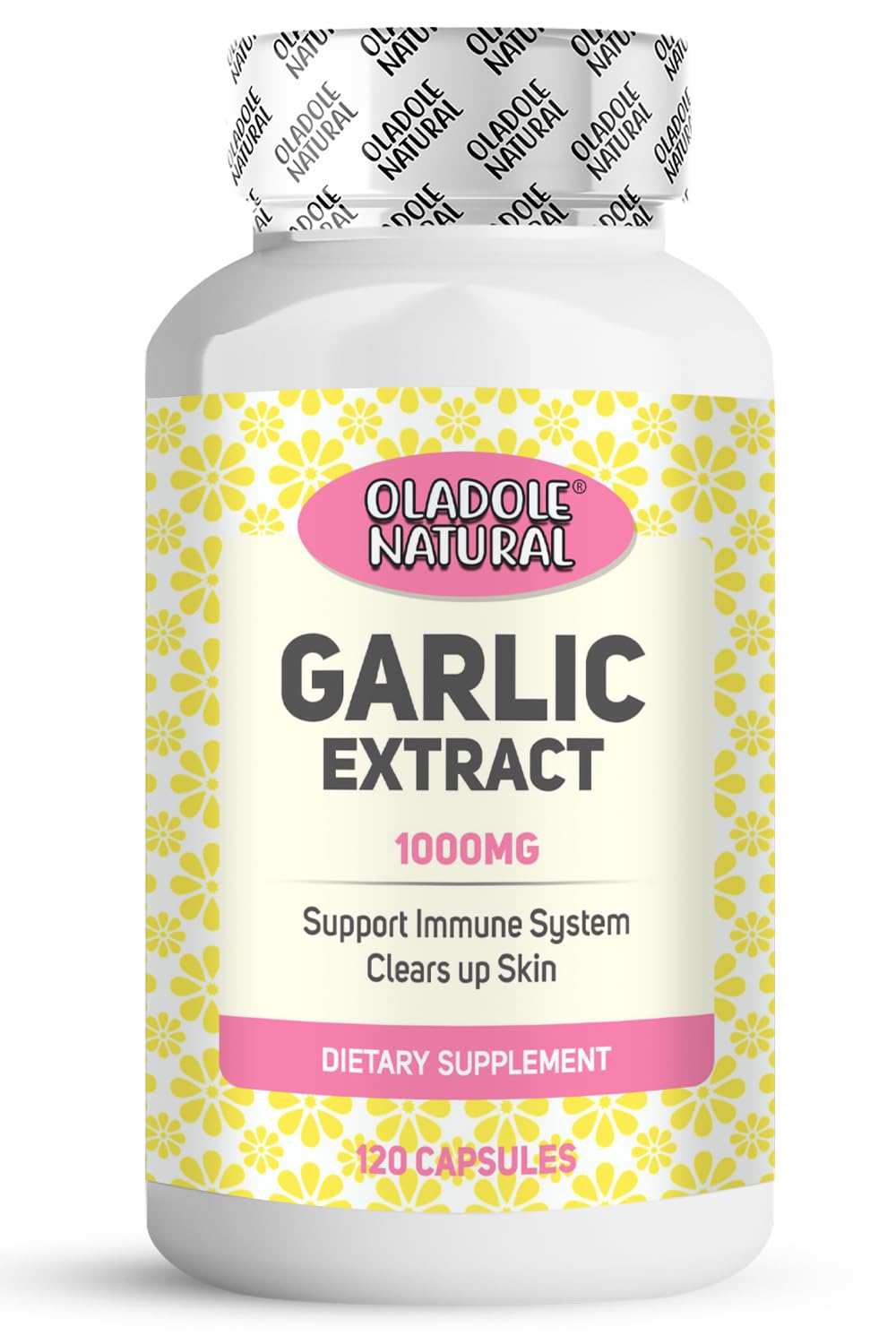 Oladole Natural Odorless Garlic Extract 1000mg (Allium sativum) – 120 Capsules | Immune & Heart Support, Digestive Health, Antioxidant, Cholesterol Care | Non-GMO, Gluten-Free