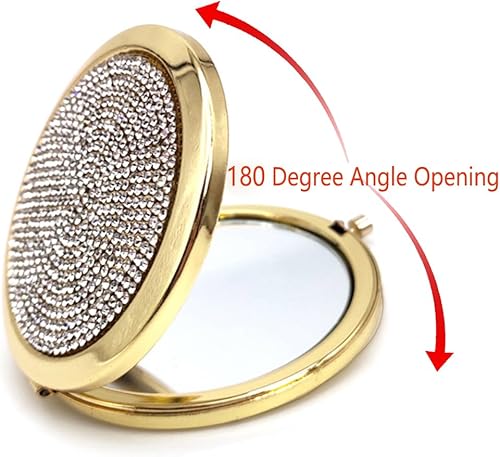 Miniatura 5 de 2 espejos compactos con aumento, de bolsillo, espejo de maquillaje, 1 espejo cosmético plegable, mini espejos redondos de viaje de 2.75 pulgadas,