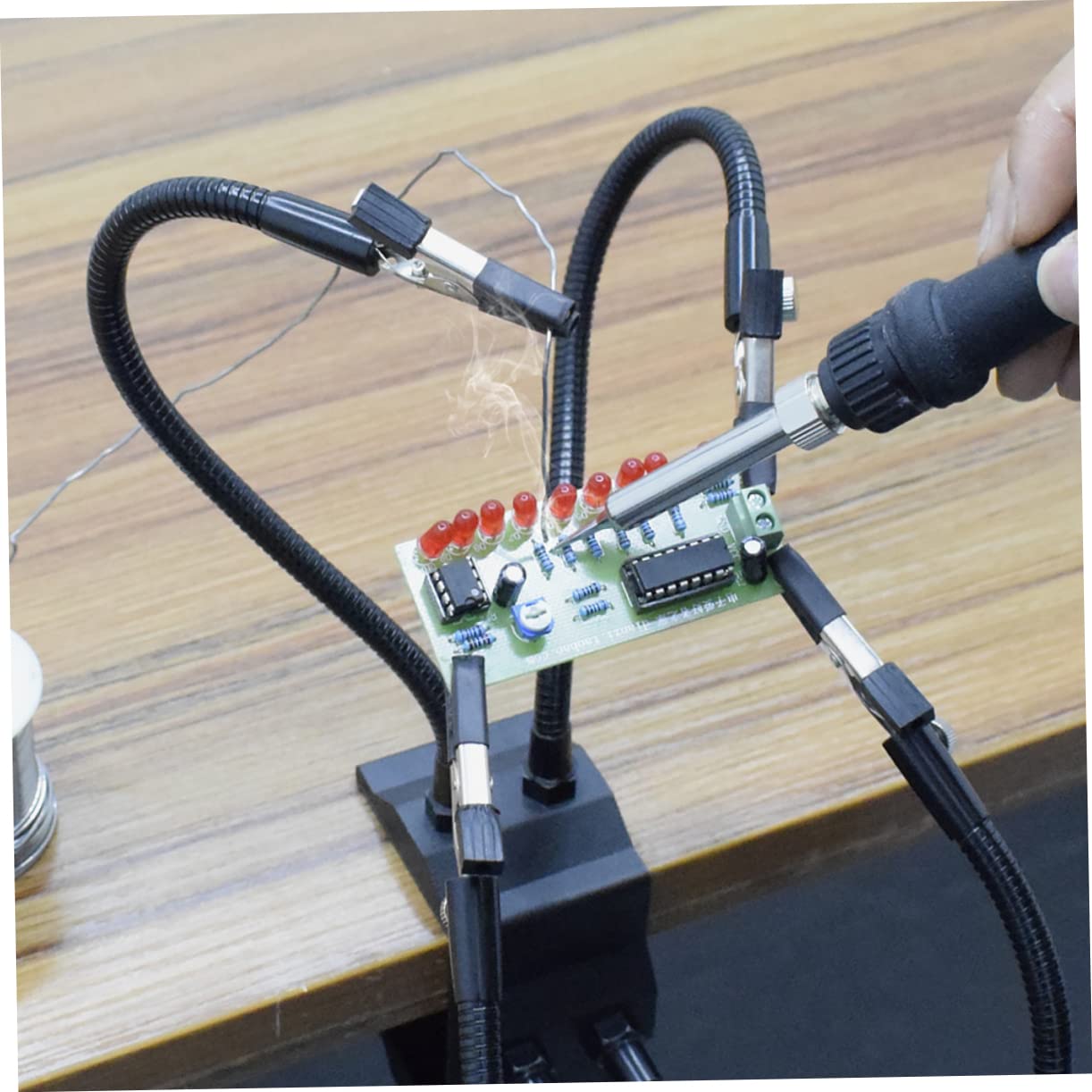 UKCOCO Stacja Lutownicza 4 Pazury Aluminiowa Stacja Spawalnicza do Elektroniki Bezpieczna i Praktyczna do Projektów